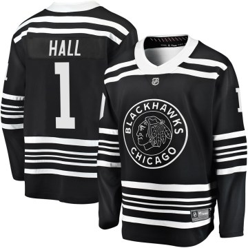Fanatics Branded Chicago Blackhawks Youth Glenn Hall Premier Black Breakaway Alternate 2019/20 NHL Jersey