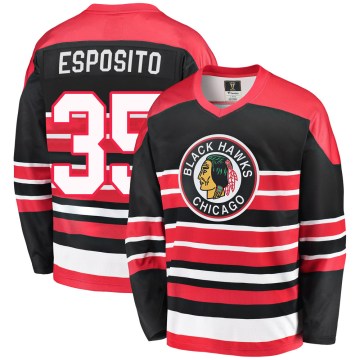 Fanatics Branded Chicago Blackhawks Men's Tony Esposito Premier Red/Black Breakaway Heritage NHL Jersey