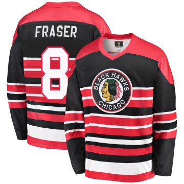Fanatics Branded Chicago Blackhawks Men's Curt Fraser Premier Red/Black Breakaway Heritage NHL Jersey
