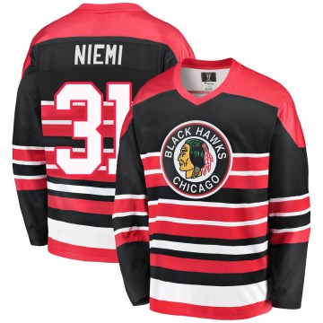 Fanatics Branded Chicago Blackhawks Men's Antti Niemi Premier Red/Black Breakaway Heritage NHL Jersey