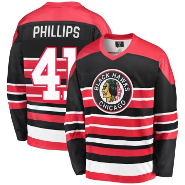 Fanatics Branded Chicago Blackhawks Men's Isaak Phillips Premier Red/Black Breakaway Heritage NHL Jersey