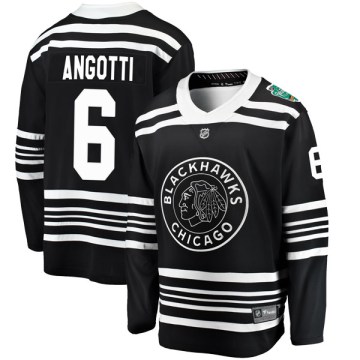 Fanatics Branded Chicago Blackhawks Youth Lou Angotti Breakaway Black 2019 Winter Classic NHL Jersey