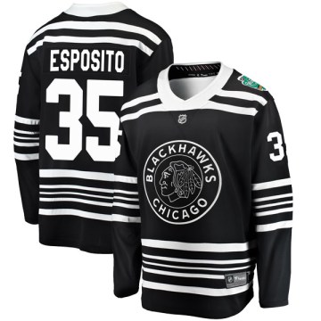 Fanatics Branded Chicago Blackhawks Youth Tony Esposito Breakaway Black 2019 Winter Classic NHL Jersey