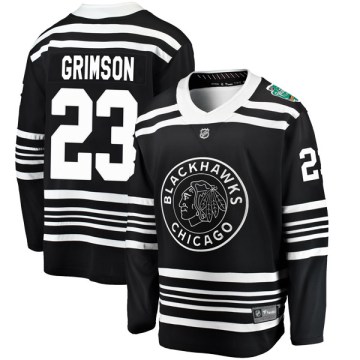 Fanatics Branded Chicago Blackhawks Youth Stu Grimson Breakaway Black 2019 Winter Classic NHL Jersey