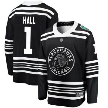 Fanatics Branded Chicago Blackhawks Youth Glenn Hall Breakaway Black 2019 Winter Classic NHL Jersey