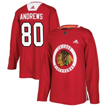 Adidas Chicago Blackhawks Men's Zach Andrews Authentic Red Home Practice NHL Jersey