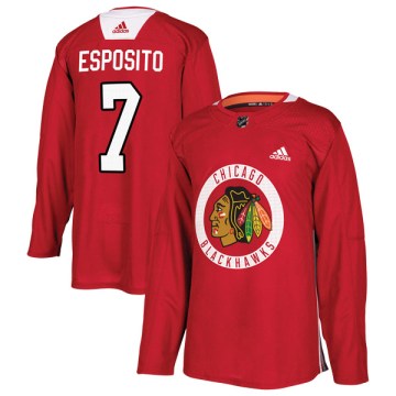 Adidas Chicago Blackhawks Men's Phil Esposito Authentic Red Home Practice NHL Jersey