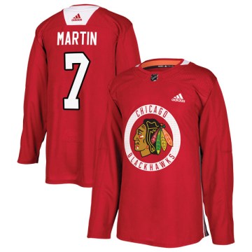 Adidas Chicago Blackhawks Men's Pit Martin Authentic Red Home Practice NHL Jersey