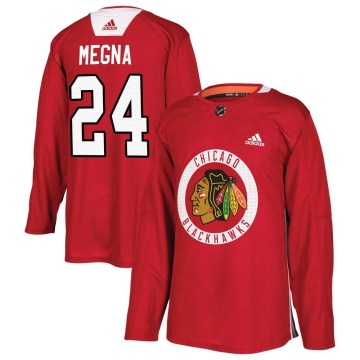 Adidas Chicago Blackhawks Men's Jaycob Megna Authentic Red Home Practice NHL Jersey