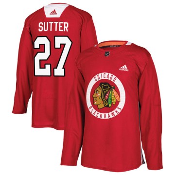 Adidas Chicago Blackhawks Men's Darryl Sutter Authentic Red Home Practice NHL Jersey
