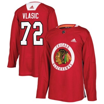 Adidas Chicago Blackhawks Men's Alex Vlasic Authentic Red Home Practice NHL Jersey