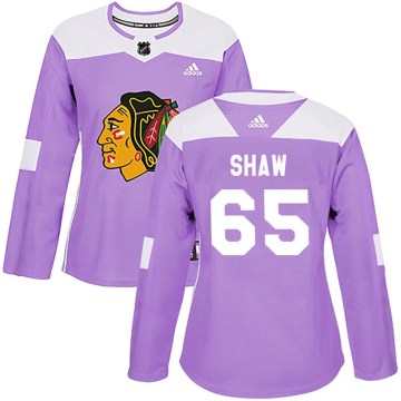 Adidas Chicago Blackhawks Women's Andrew Shaw Authentic Purple Fights Cancer Practice NHL Jersey