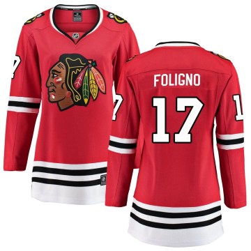 Fanatics Branded Chicago Blackhawks Women's Nick Foligno Breakaway Red Home NHL Jersey