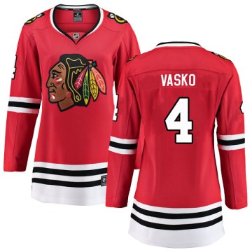 Fanatics Branded Chicago Blackhawks Women's Elmer Vasko Breakaway Red Home NHL Jersey
