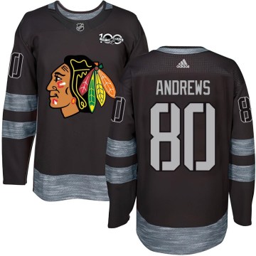 Chicago Blackhawks Youth Zach Andrews Authentic Black 1917-2017 100th Anniversary NHL Jersey