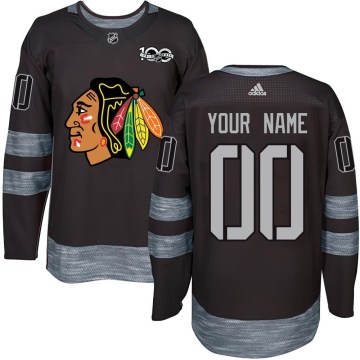Chicago Blackhawks Youth Custom Authentic Black Custom 1917-2017 100th Anniversary NHL Jersey