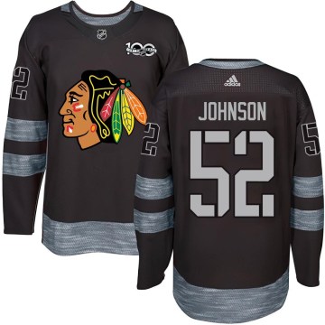 Chicago Blackhawks Youth Reese Johnson Authentic Black 1917-2017 100th Anniversary NHL Jersey