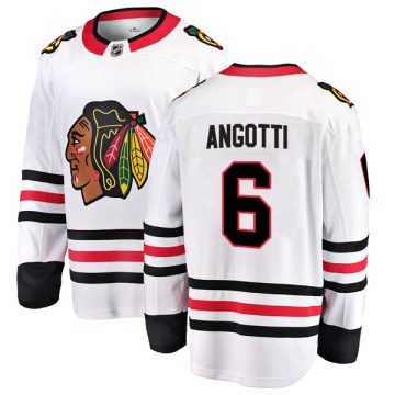 Fanatics Branded Chicago Blackhawks Youth Lou Angotti Breakaway White Away NHL Jersey