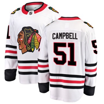 Fanatics Branded Chicago Blackhawks Youth Brian Campbell Breakaway White Away NHL Jersey