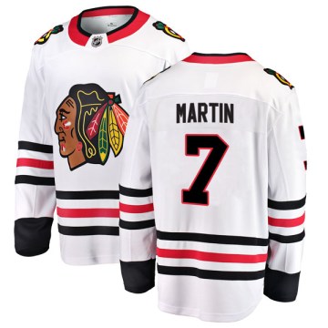 Fanatics Branded Chicago Blackhawks Youth Pit Martin Breakaway White Away NHL Jersey