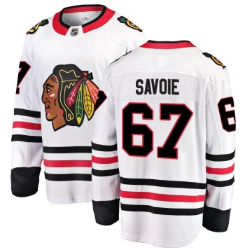 Fanatics Branded Chicago Blackhawks Youth Samuel Savoie Breakaway White Away NHL Jersey