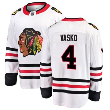 Fanatics Branded Chicago Blackhawks Youth Elmer Vasko Breakaway White Away NHL Jersey