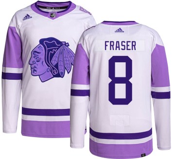Adidas Chicago Blackhawks Youth Curt Fraser Authentic Hockey Fights Cancer NHL Jersey