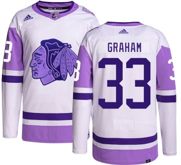 Adidas Chicago Blackhawks Youth Dirk Graham Authentic Hockey Fights Cancer NHL Jersey