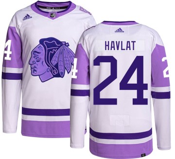 Adidas Chicago Blackhawks Youth Martin Havlat Authentic Hockey Fights Cancer NHL Jersey