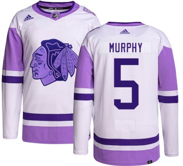 Adidas Chicago Blackhawks Youth Connor Murphy Authentic Hockey Fights Cancer NHL Jersey