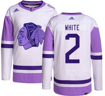 Adidas Chicago Blackhawks Youth Bill White Authentic White Hockey Fights Cancer NHL Jersey