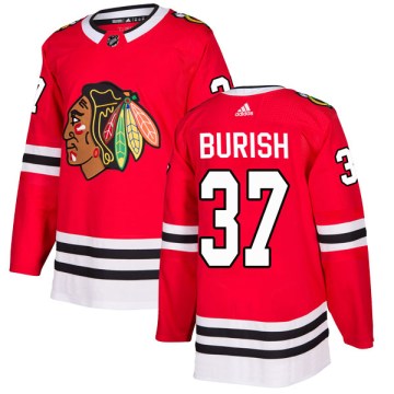 Adidas Chicago Blackhawks Youth Adam Burish Authentic Red Home NHL Jersey