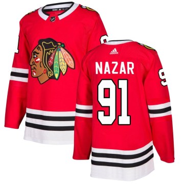Adidas Chicago Blackhawks Youth Frank Nazar Authentic Red Home NHL Jersey