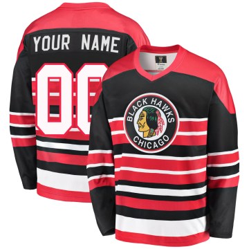 Fanatics Branded Chicago Blackhawks Youth Custom Premier Red/Black Custom Breakaway Heritage NHL Jersey