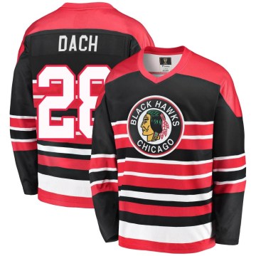 Fanatics Branded Chicago Blackhawks Youth Colton Dach Premier Red/Black Breakaway Heritage NHL Jersey