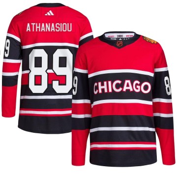 Adidas Chicago Blackhawks Men's Andreas Athanasiou Authentic Red Reverse Retro 2.0 NHL Jersey