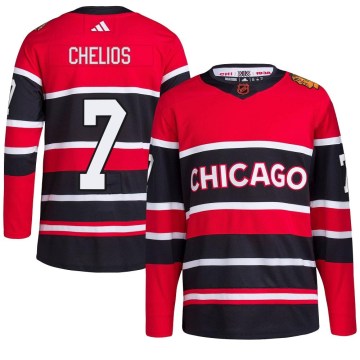Adidas Chicago Blackhawks Men's Chris Chelios Authentic Red Reverse Retro 2.0 NHL Jersey
