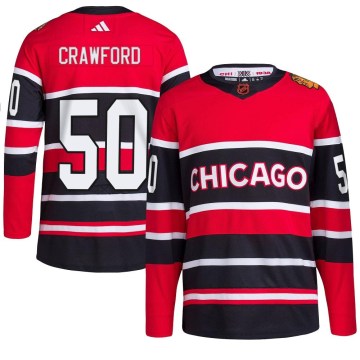 Adidas Chicago Blackhawks Men's Corey Crawford Authentic Red Reverse Retro 2.0 NHL Jersey