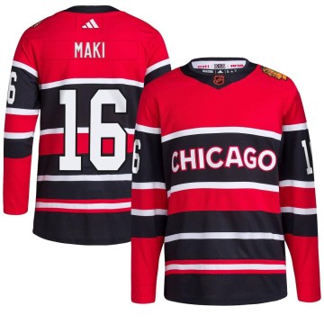 Adidas Chicago Blackhawks Men's Chico Maki Authentic Red Reverse Retro 2.0 NHL Jersey