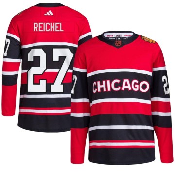 Adidas Chicago Blackhawks Men's Lukas Reichel Authentic Red Reverse Retro 2.0 NHL Jersey