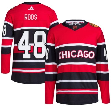 Adidas Chicago Blackhawks Men's Filip Roos Authentic Red Reverse Retro 2.0 NHL Jersey